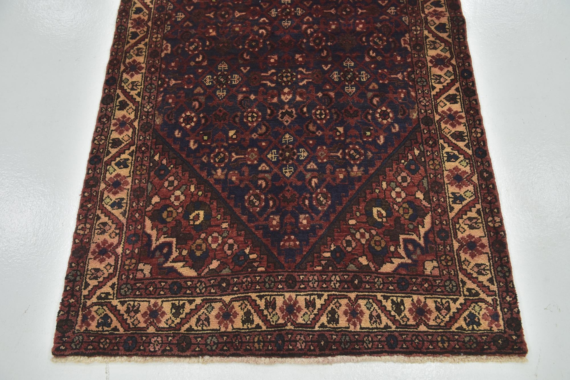 110cm x 305cm anudado a mano Hossainabad Alfombra Persa Lana Pasillera