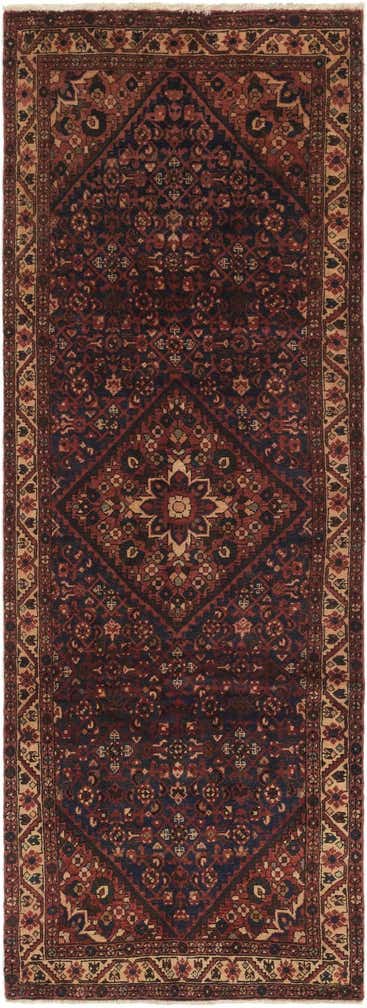 110cm x 305cm anudado a mano Hossainabad Alfombra Persa Lana Pasillera