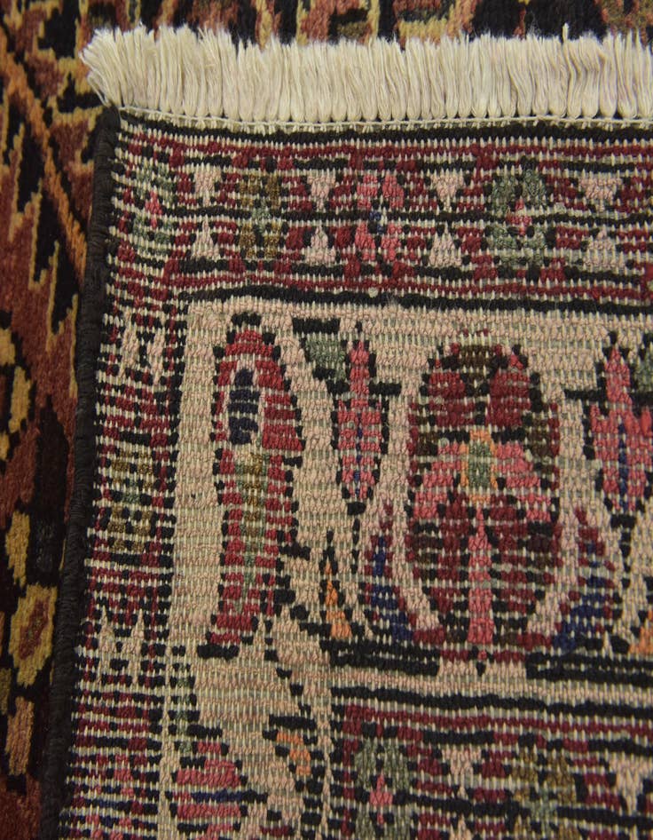 Detail image of 3' 9 x 10'  Hand Knotted Hossainabad Persian Wool Runner Rug