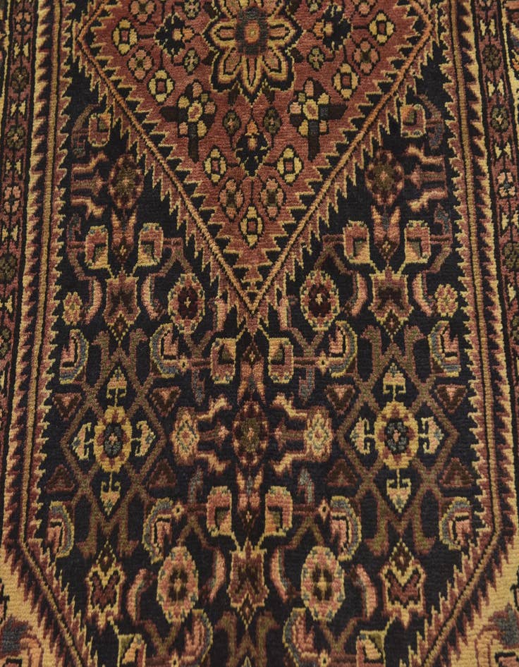 Detail image of 3' 9 x 10'  Hand Knotted Hossainabad Persian Wool Runner Rug