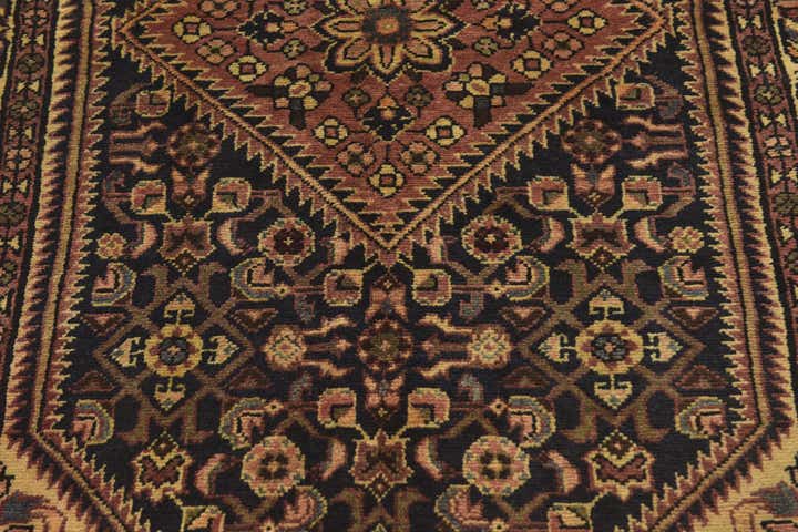3' 9 x 10' Hand Knotted Hossainabad Persian Wool Runner Rug