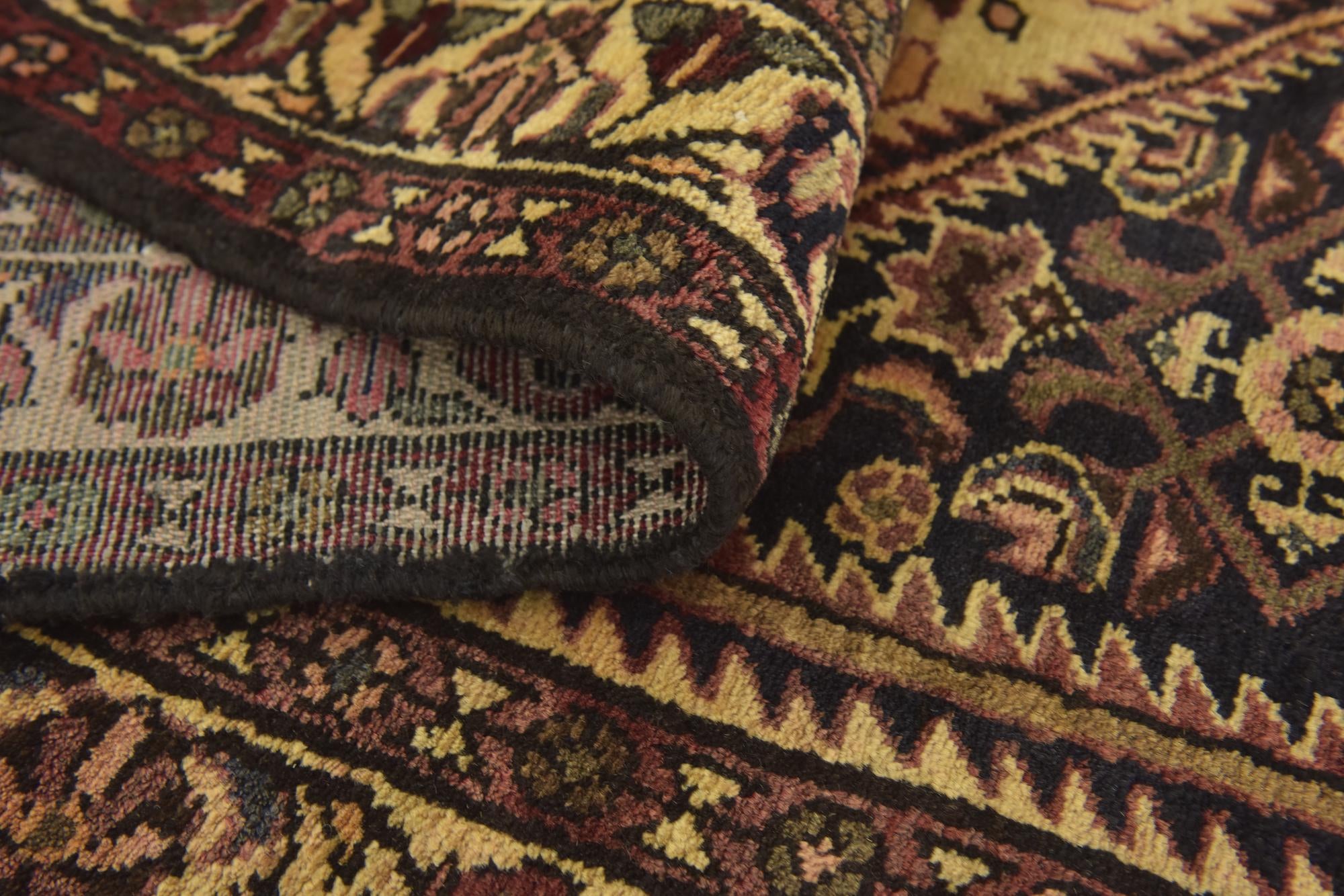 3' 9 x 10' Hand Knotted Hossainabad Persian Wool Runner Rug