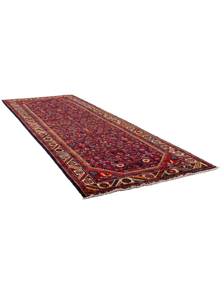 Detail image of 4' x 10' 8 Hand Knotted Hossainabad Persian Wool Runner Rug