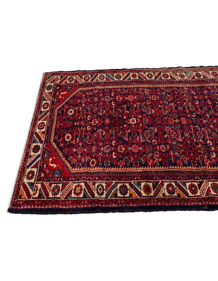 Detail image of 4' x 10' 8 Hand Knotted Hossainabad Persian Wool Runner Rug