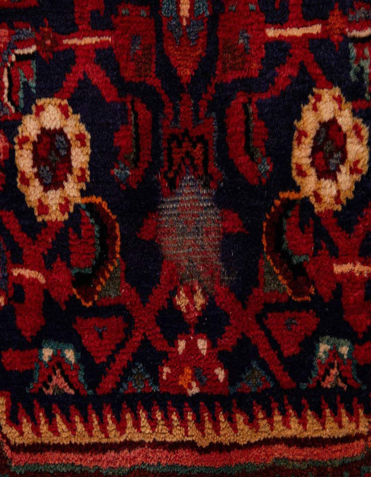 Detail image of 4' x 10' 8 Hand Knotted Hossainabad Persian Wool Runner Rug