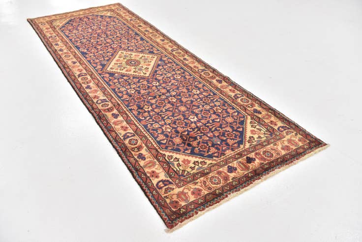 Detail image of 3' 6 x 10' 2 Hand Knotted Hossainabad Persian Wool Runner Rug