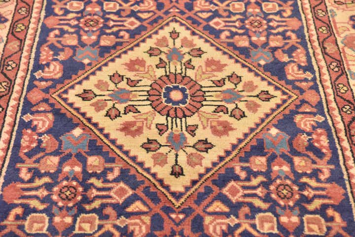 3' 6 x 10' 2 Hand Knotted Hossainabad Persian Wool Runner Rug