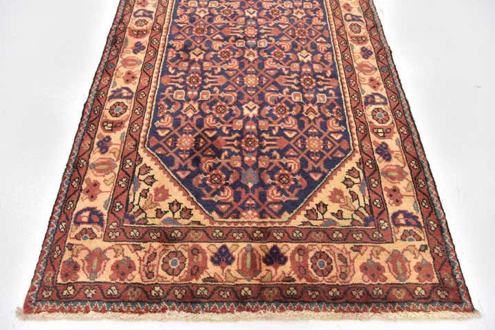 3' 6 x 10' 2 Hand Knotted Hossainabad Persian Wool Runner Rug