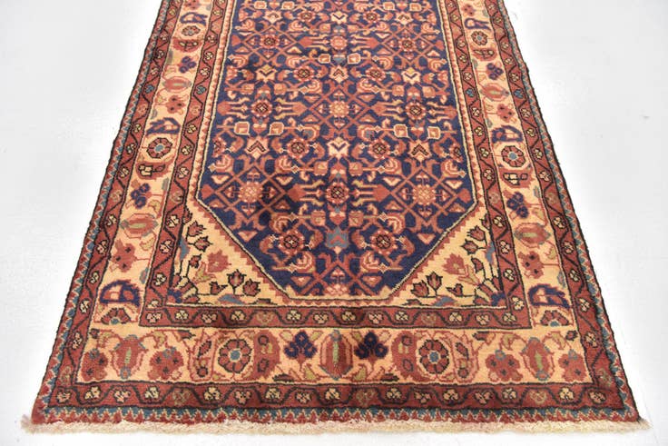 Detail image of 3' 6 x 10' 2 Hand Knotted Hossainabad Persian Wool Runner Rug