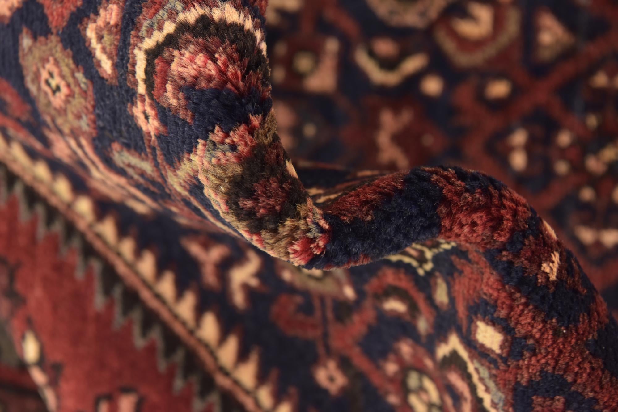 3' 10 x 11' Hand Knotted Hossainabad Persian Wool Runner Rug