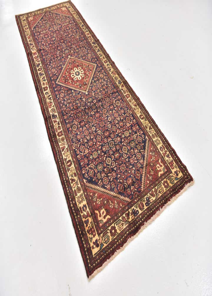 3' 10 x 11' Hand Knotted Hossainabad Persian Wool Runner Rug