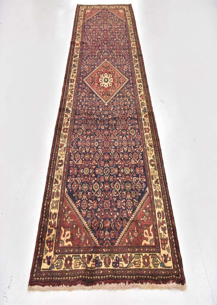 3' 10 x 11' Hand Knotted Hossainabad Persian Wool Runner Rug