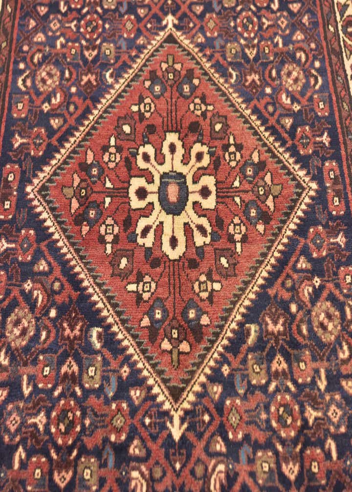3' 10 x 11' Hand Knotted Hossainabad Persian Wool Runner Rug