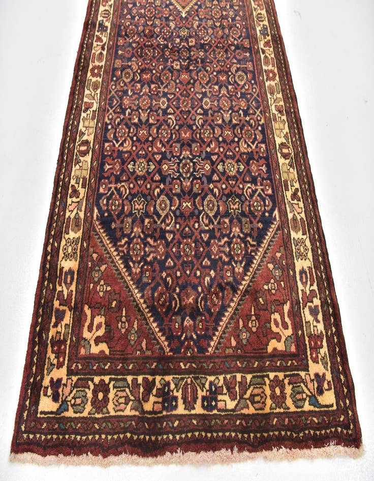 Detail image of 3' 10 x 11'  Hand Knotted Hossainabad Persian Wool Runner Rug