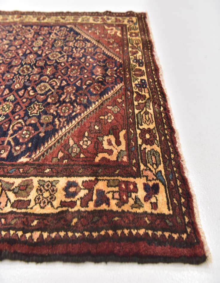 Detail image of 3' 10 x 11' Hand Knotted Hossainabad Persian Wool Runner Rug