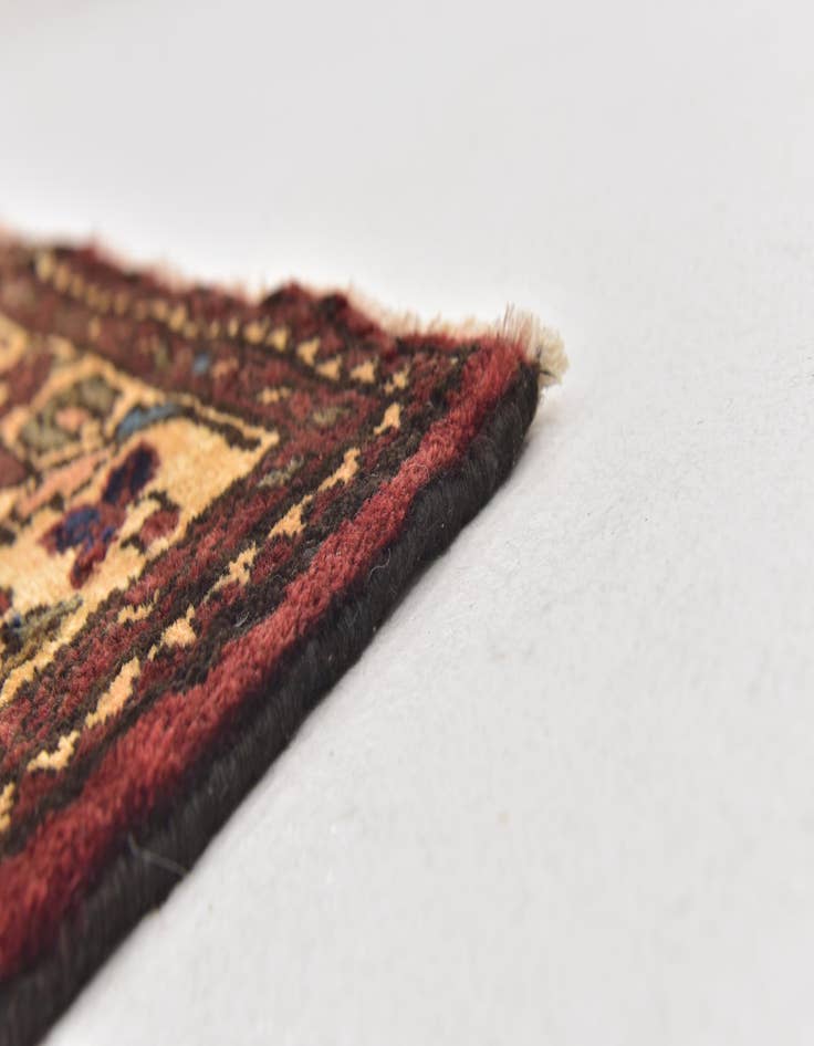 Detail image of 3' 10 x 11'  Hand Knotted Hossainabad Persian Wool Runner Rug