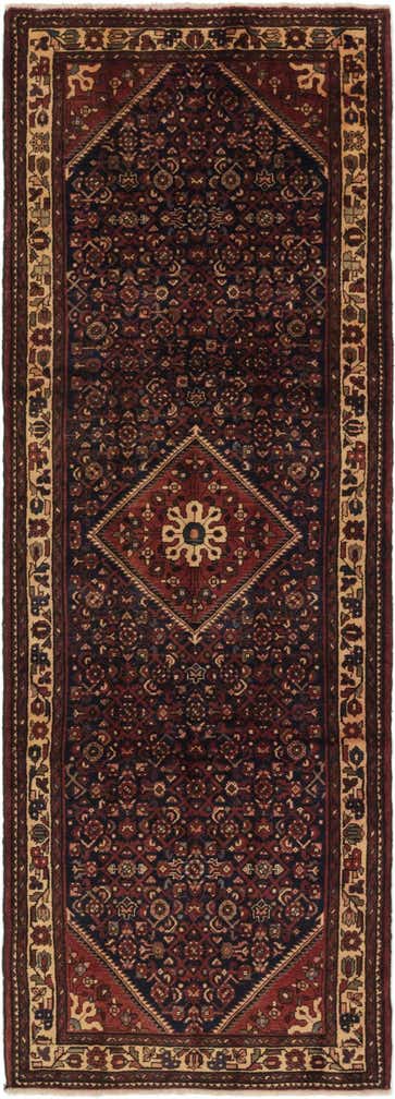 3' 10 x 11' Hand Knotted Hossainabad Persian Wool Runner Rug