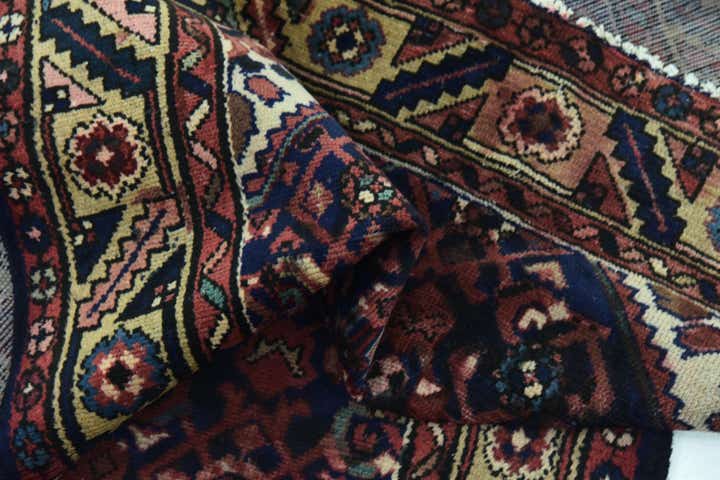 3' 7 x 9' 8 Hand Knotted Hossainabad Persian Wool Runner Rug