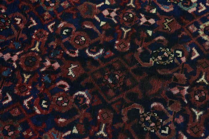 3' 7 x 9' 8 Hand Knotted Hossainabad Persian Wool Runner Rug