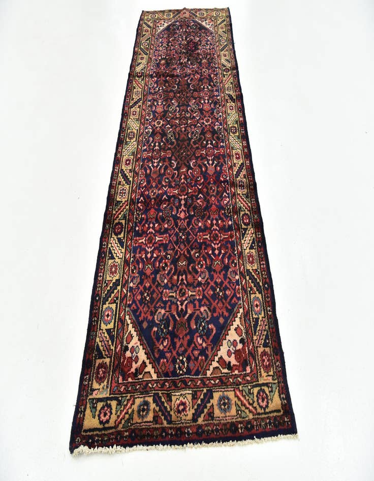 Detail image of 3' 7 x 9' 8  Hand Knotted Hossainabad Persian Wool Runner Rug