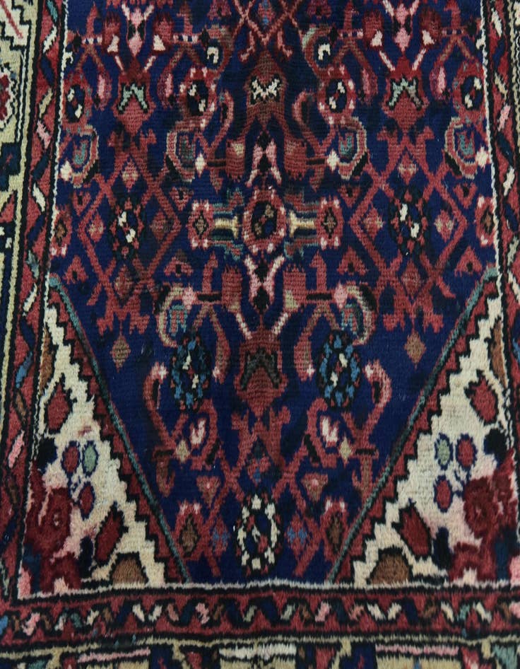 Detail image of 3' 7 x 9' 8  Hand Knotted Hossainabad Persian Wool Runner Rug