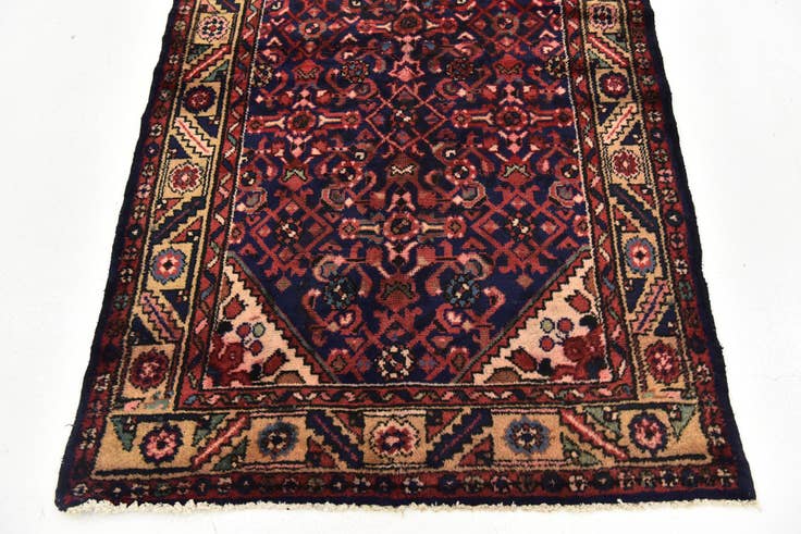 Detail image of 3' 7 x 9' 8 Hand Knotted Hossainabad Persian Wool Runner Rug