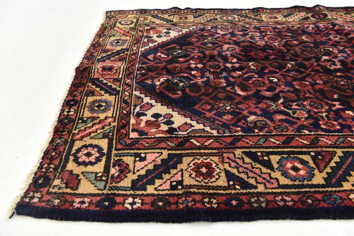 3' 7 x 9' 8 Hand Knotted Hossainabad Persian Wool Runner Rug