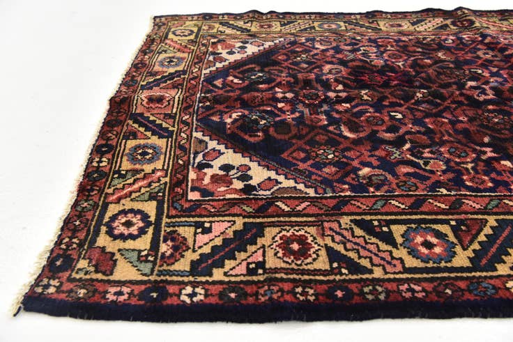 Detail image of 3' 7 x 9' 8 Hand Knotted Hossainabad Persian Wool Runner Rug