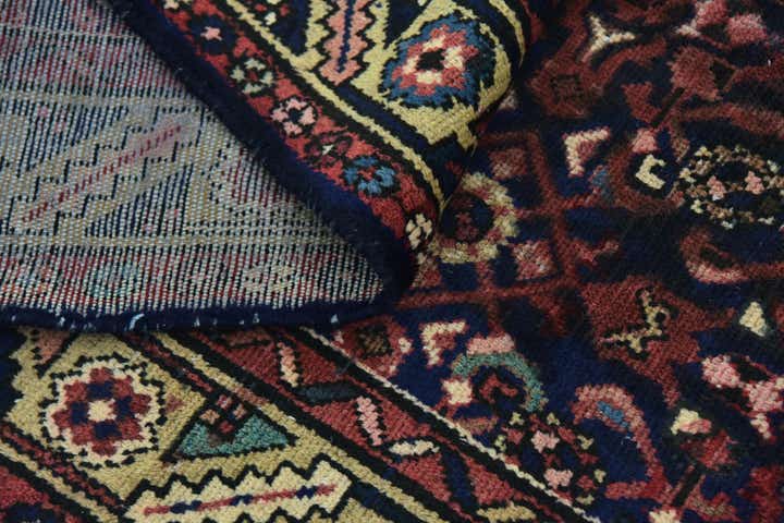 3' 7 x 9' 8 Hand Knotted Hossainabad Persian Wool Runner Rug