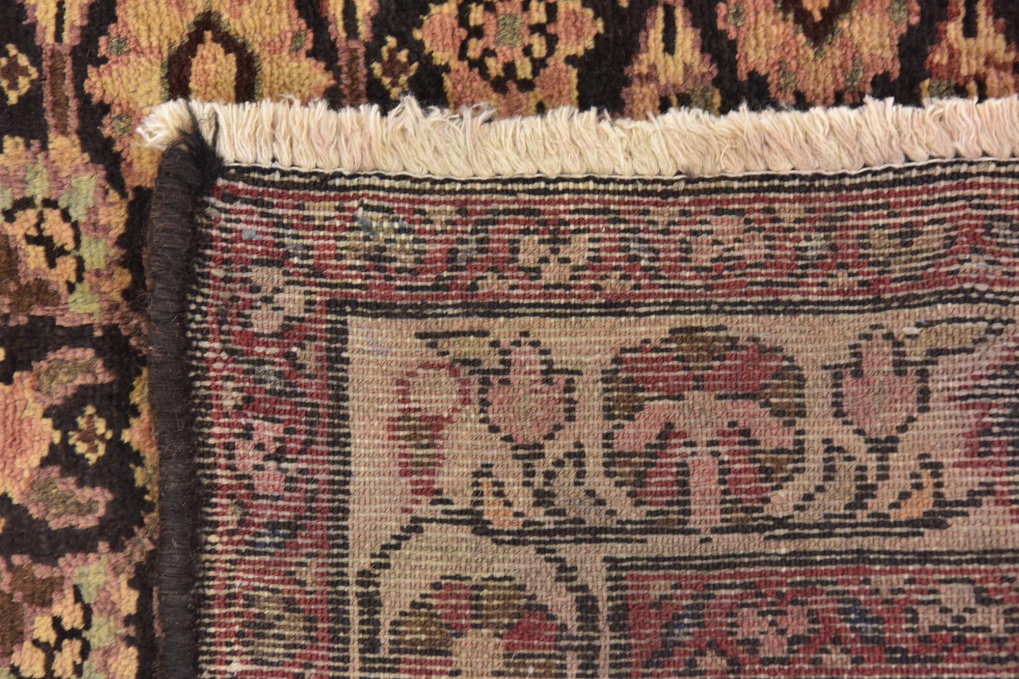 3' 8 x 10' 3 Hand Knotted Hossainabad Persian Wool Runner Rug
