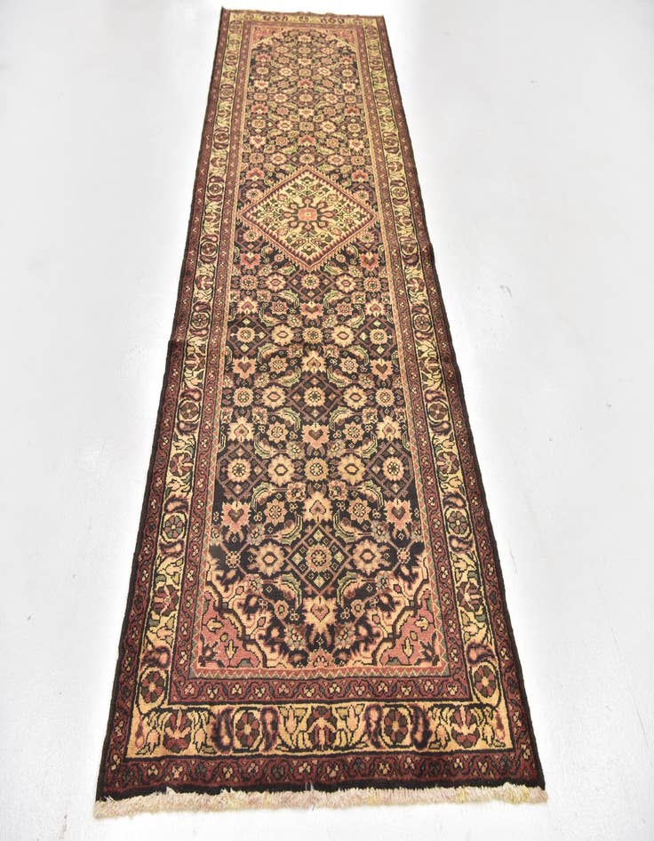 Detail image of 3' 8 x 10' 3  Hand Knotted Hossainabad Persian Wool Runner Rug