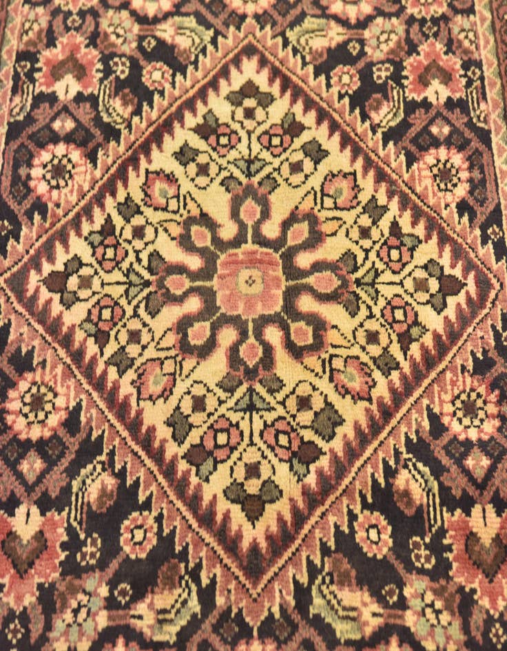 Detail image of 3' 8 x 10' 3  Hand Knotted Hossainabad Persian Wool Runner Rug