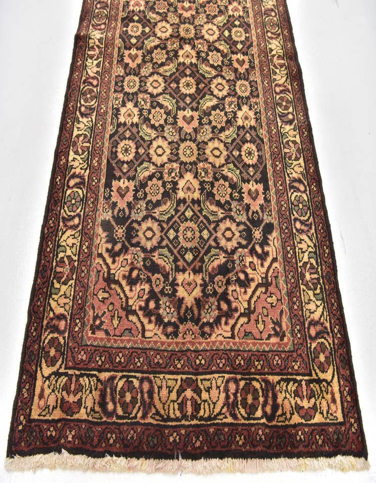 Detail image of 3' 8 x 10' 3  Hand Knotted Hossainabad Persian Wool Runner Rug