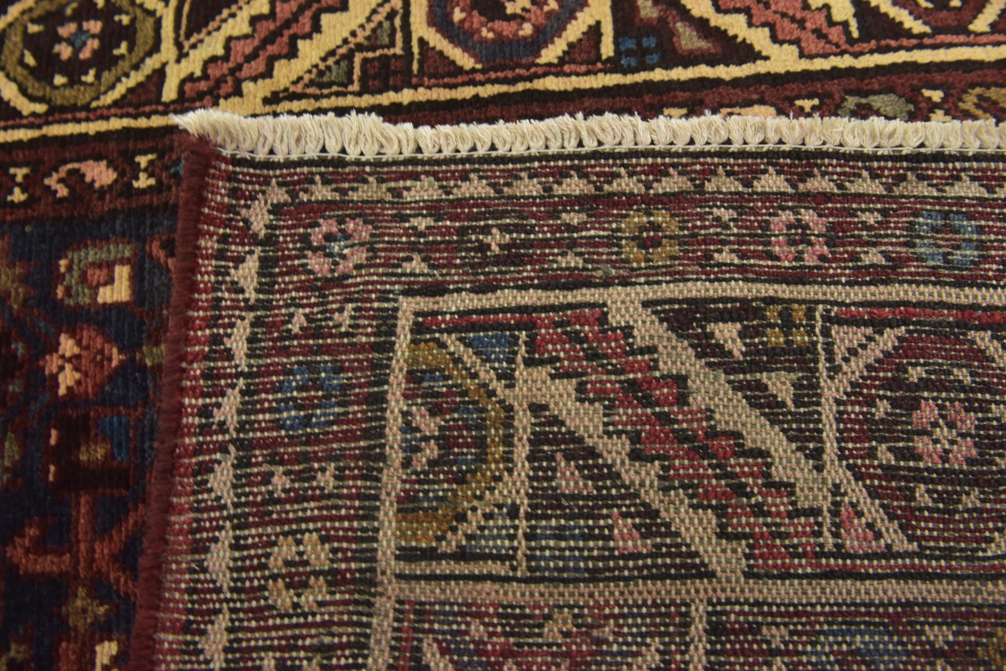 3' 8 x 10' 7 Hand Knotted Hossainabad Persian Wool Runner Rug