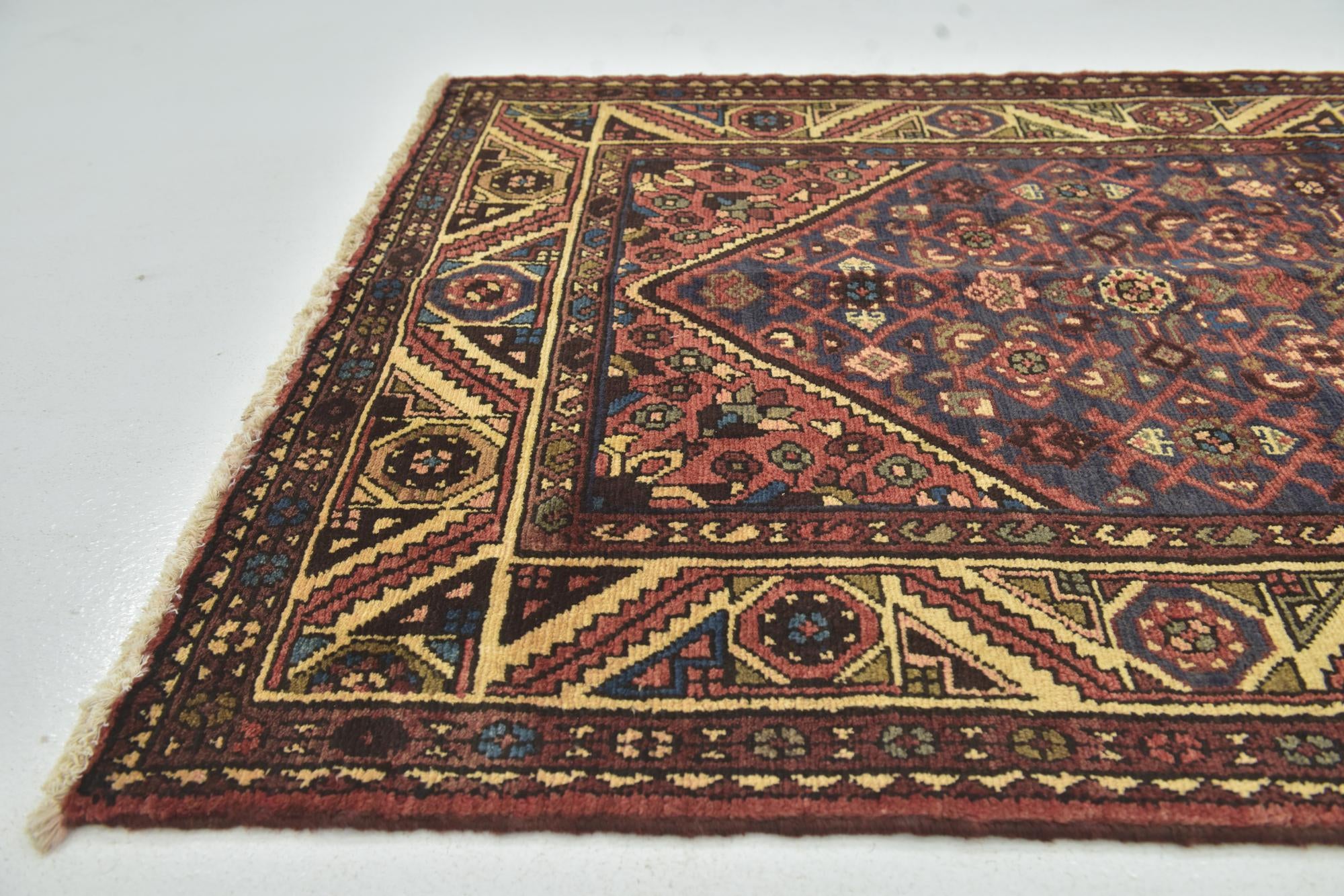 3' 8 x 10' 7 Hand Knotted Hossainabad Persian Wool Runner Rug