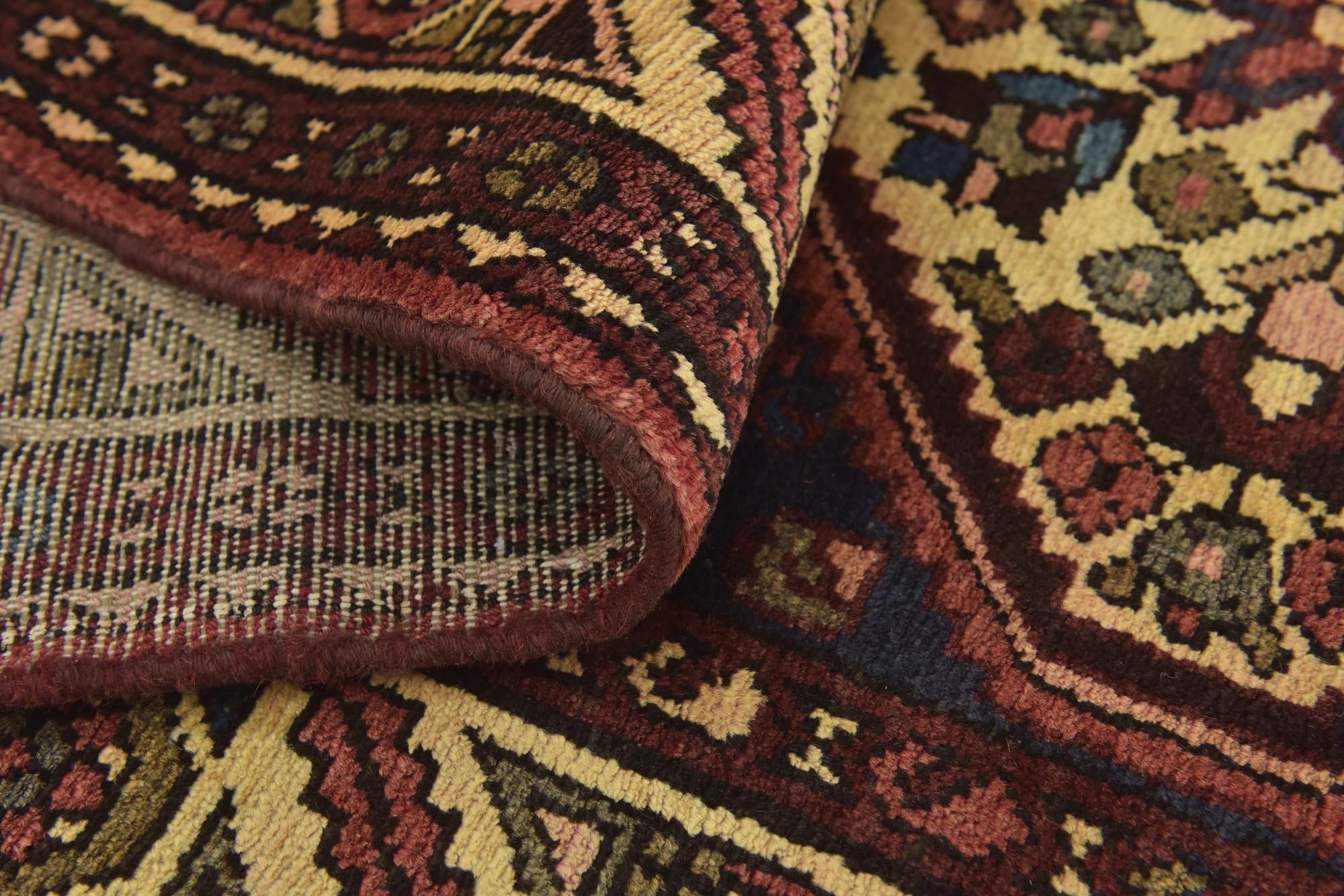 3' 8 x 10' 7 Hand Knotted Hossainabad Persian Wool Runner Rug