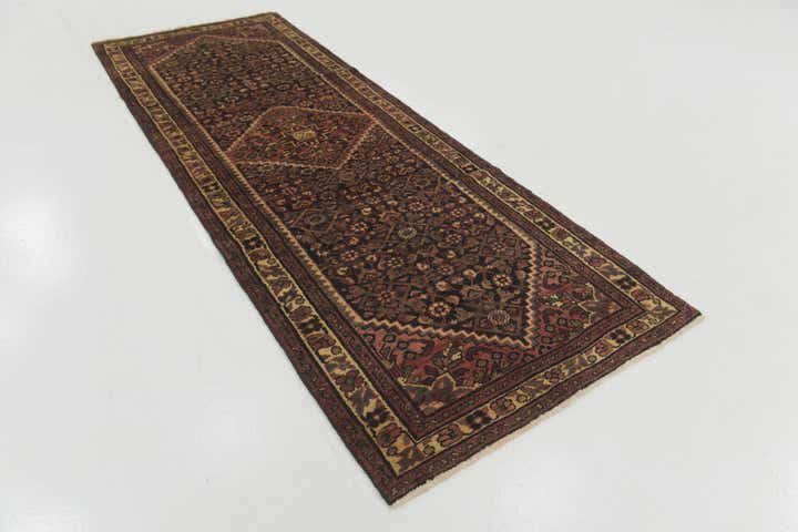 3' 6 x 9' 9 Hand Knotted Hossainabad Persian Wool Runner Rug