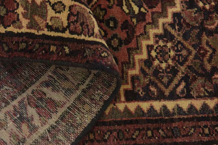 3' 6 x 9' 9 Hand Knotted Hossainabad Persian Wool Runner Rug