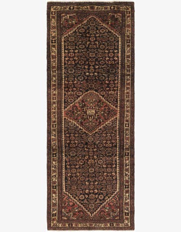 3' 6 x 9' 9 Hand Knotted Hossainabad Persian Wool Runner Rug
