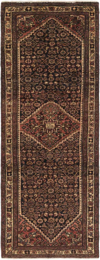 3' 6 x 9' 9 Hand Knotted Hossainabad Persian Wool Runner Rug