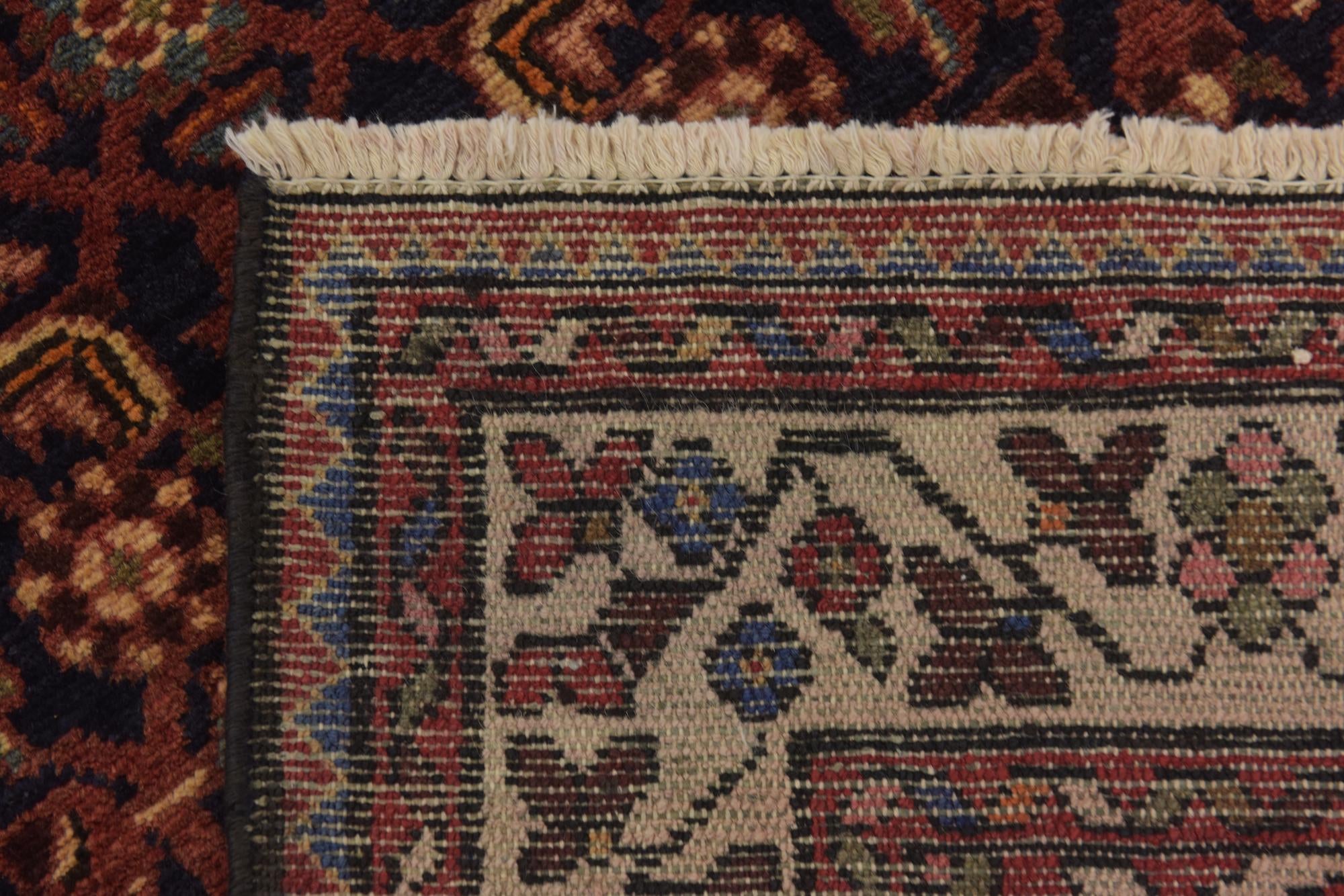3' 8 x 9' 10 Hand Knotted Hossainabad Persian Wool Runner Rug