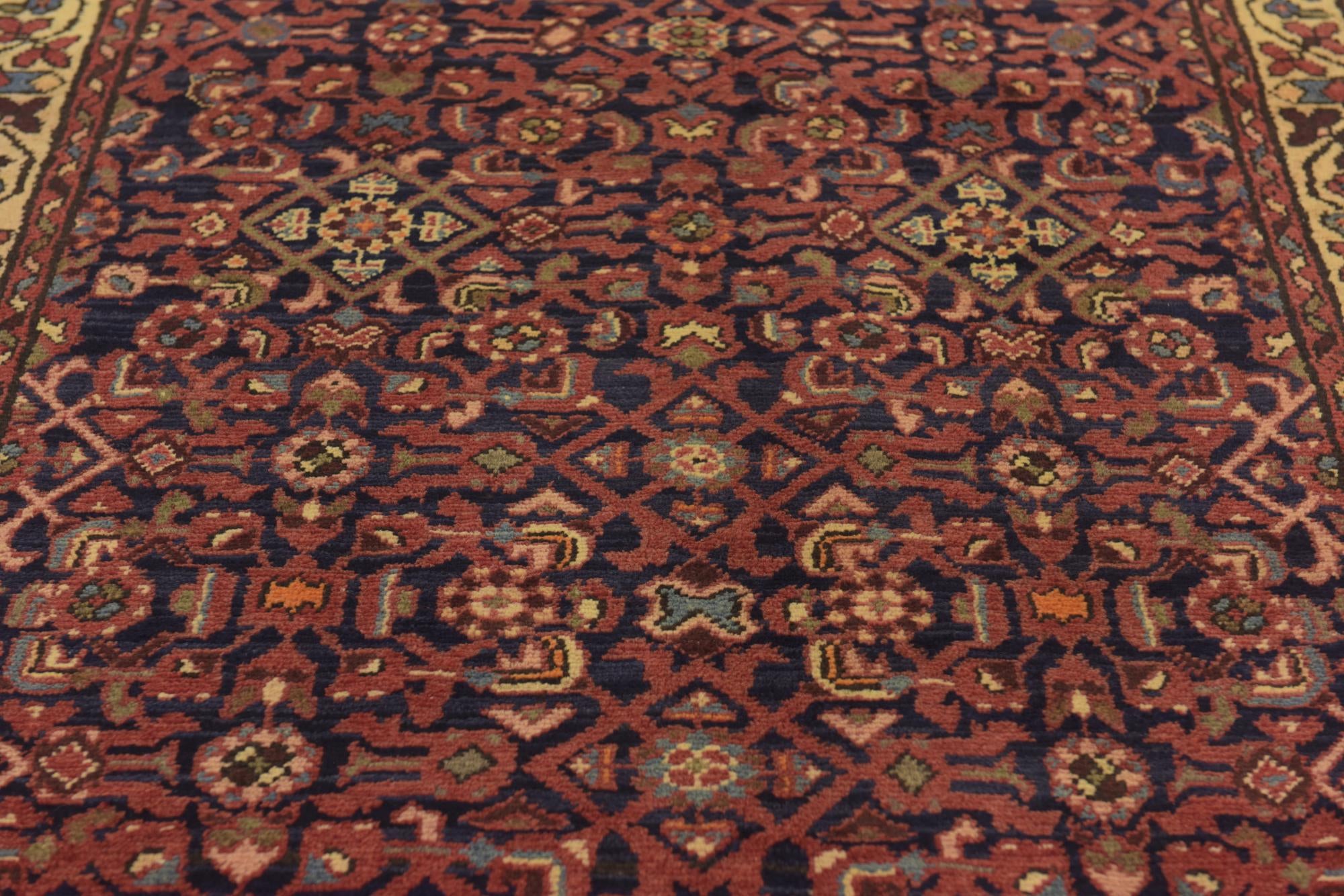 3' 8 x 9' 10 Hand Knotted Hossainabad Persian Wool Runner Rug