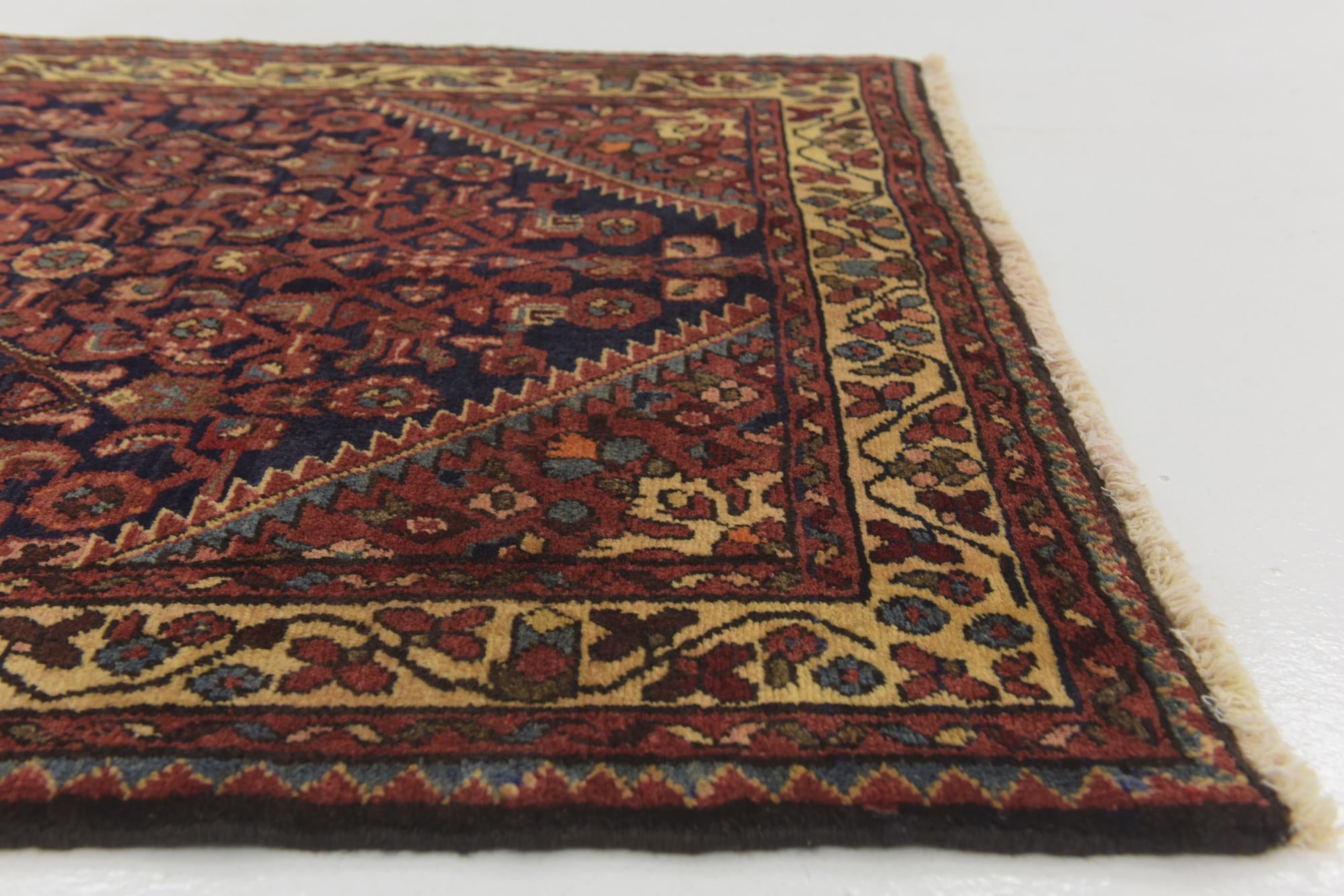 3' 8 x 9' 10 Hand Knotted Hossainabad Persian Wool Runner Rug