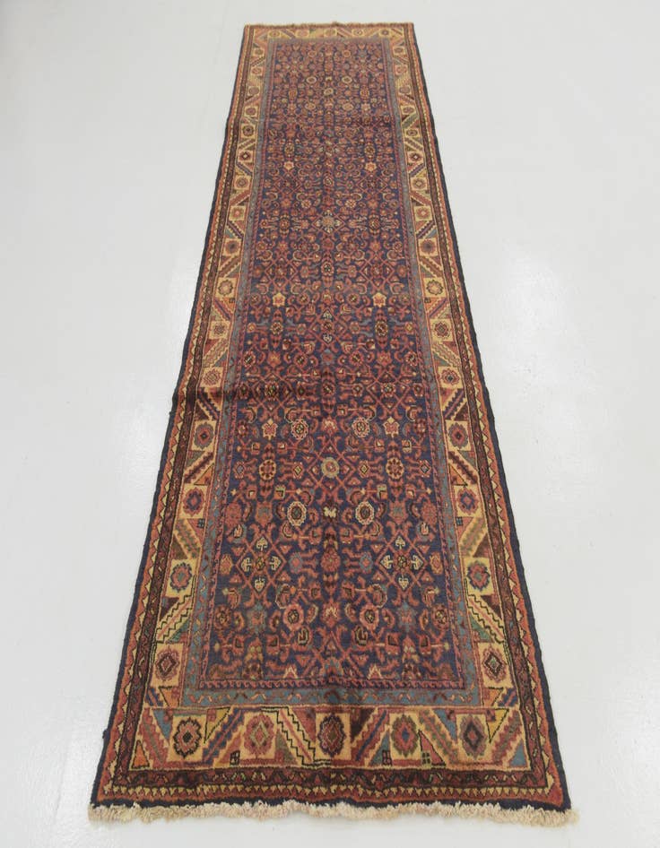 Detail image of 3' 9 x 10' 3  Hand Knotted Hossainabad Persian Wool Runner Rug