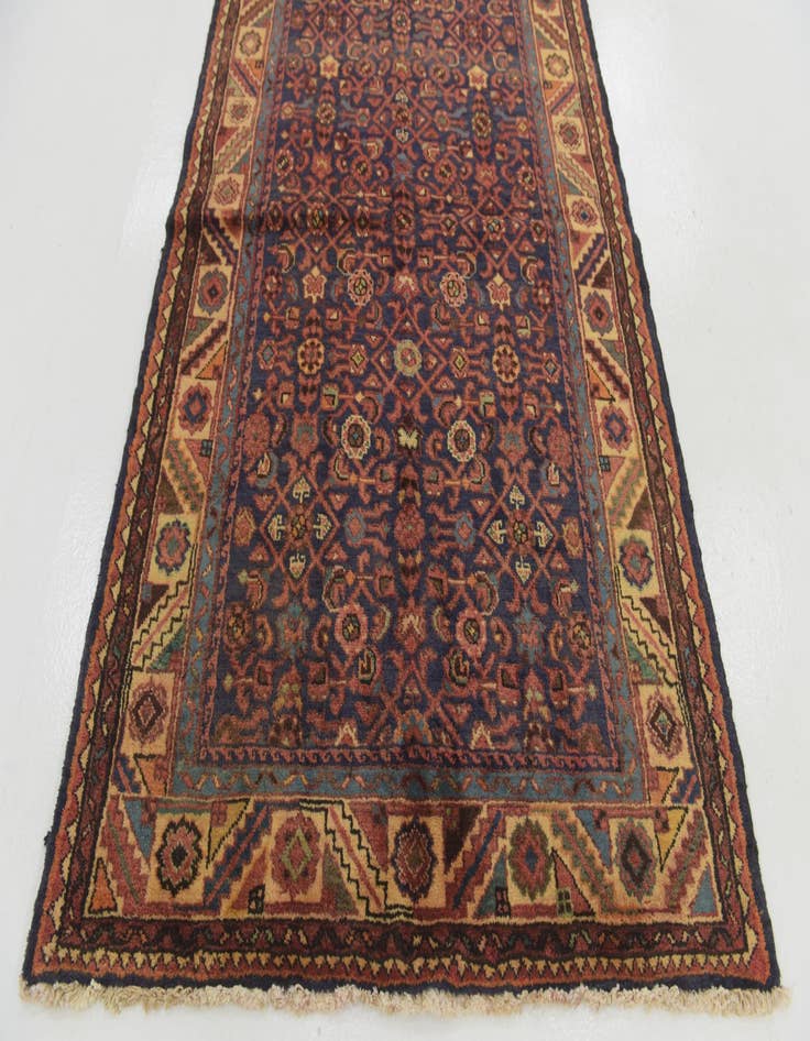 Detail image of 3' 9 x 10' 3  Hand Knotted Hossainabad Persian Wool Runner Rug