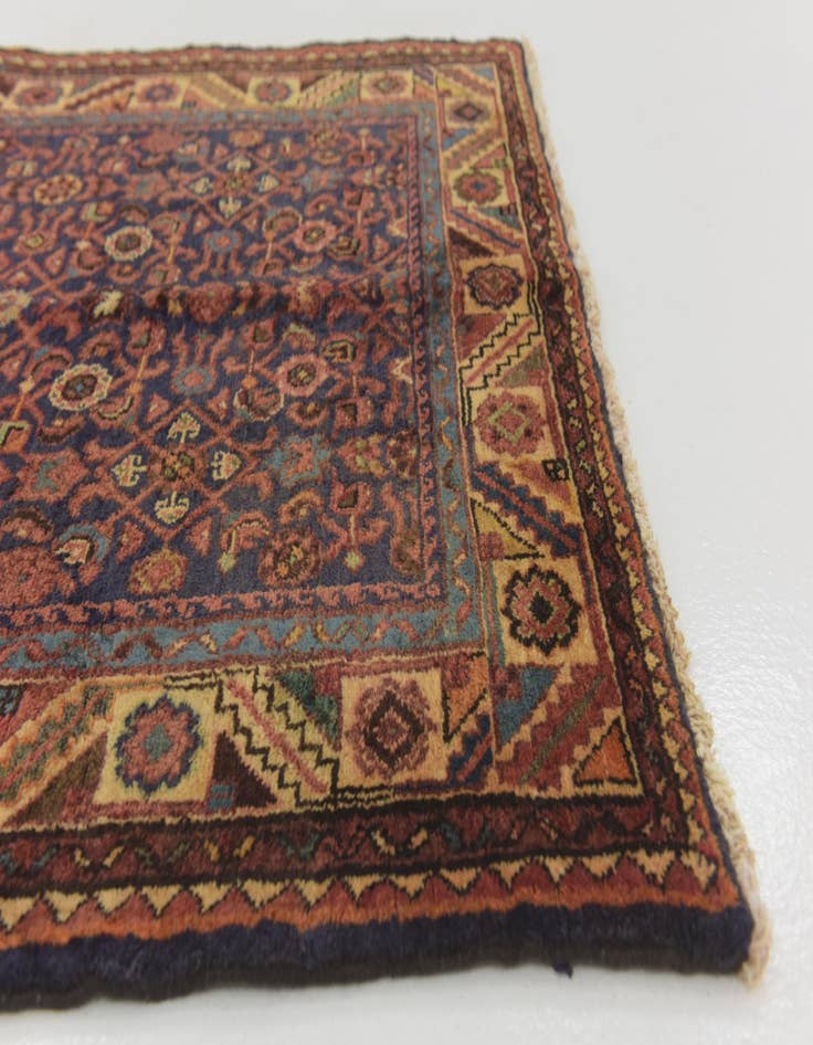 Detail image of 3' 9 x 10' 3  Hand Knotted Hossainabad Persian Wool Runner Rug