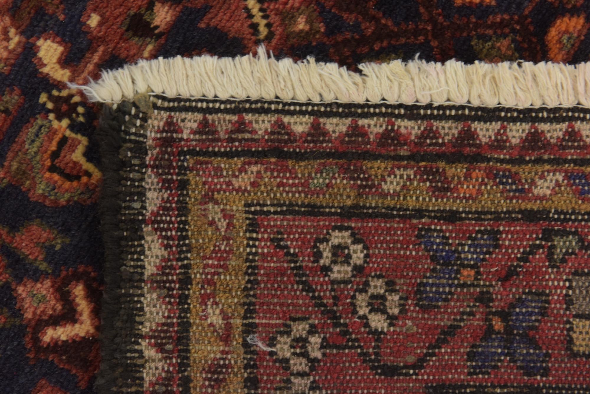 3' 8 x 9' 9 Hand Knotted Hossainabad Persian Wool Runner Rug