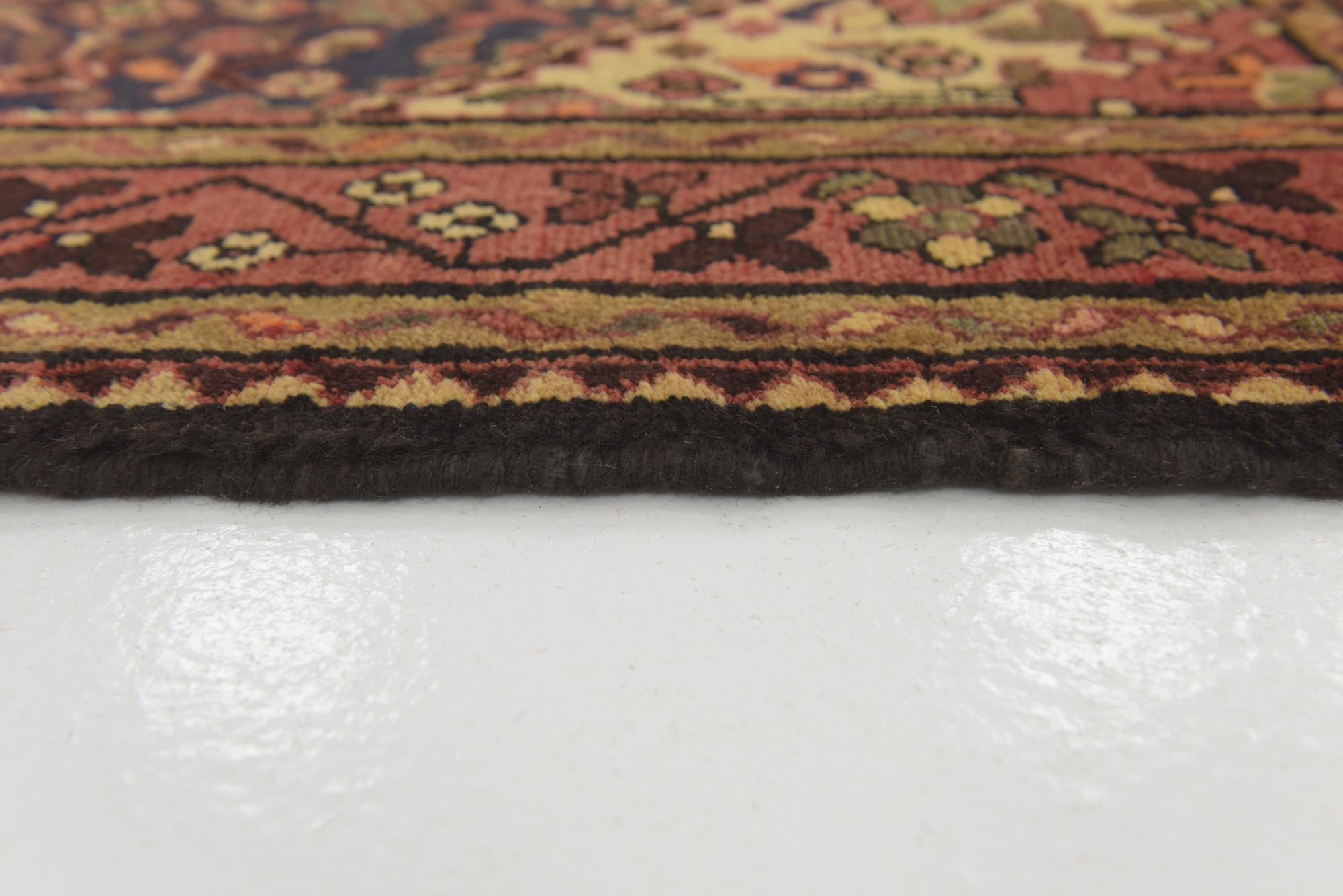 3' 8 x 9' 9 Hand Knotted Hossainabad Persian Wool Runner Rug