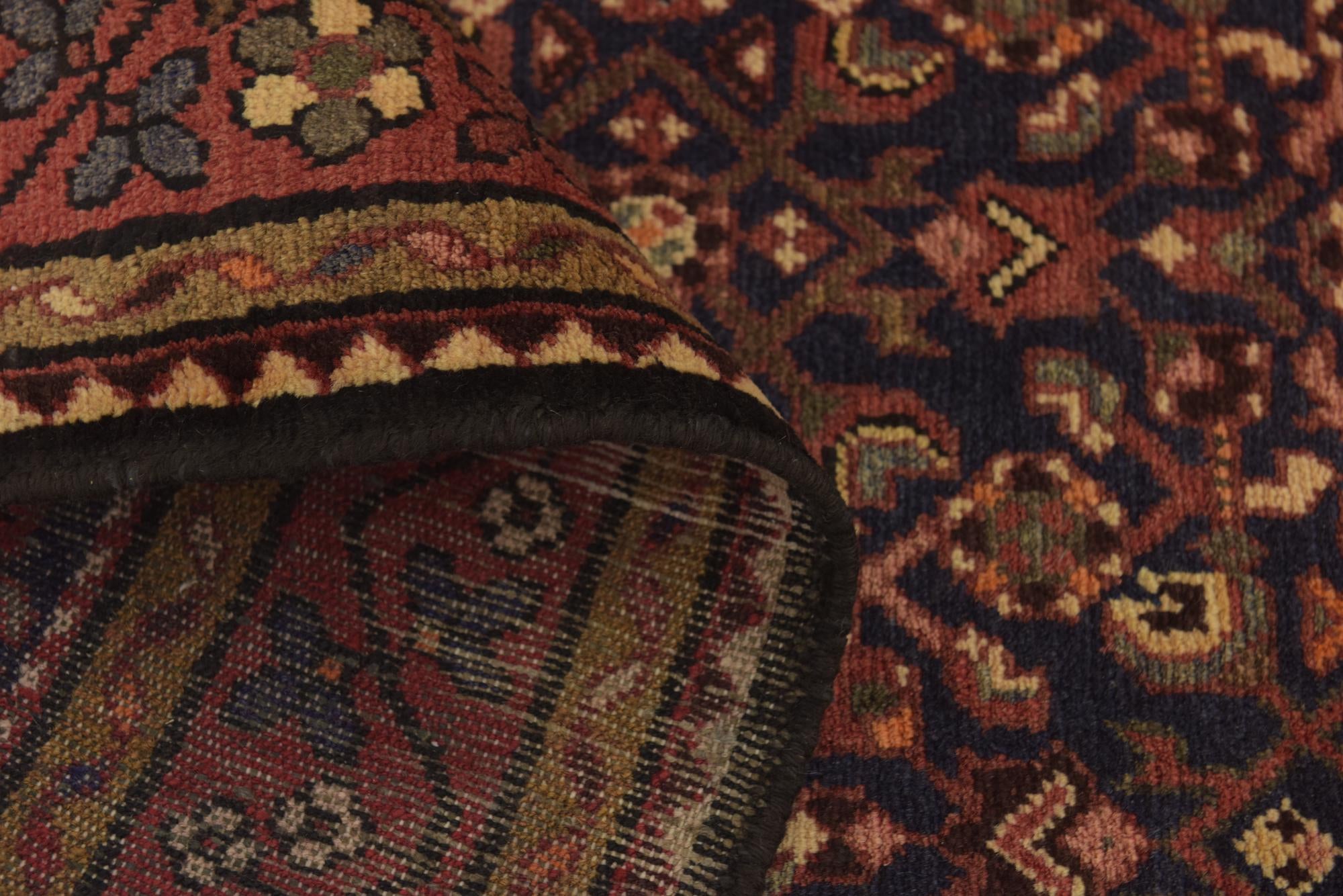 3' 8 x 9' 9 Hand Knotted Hossainabad Persian Wool Runner Rug