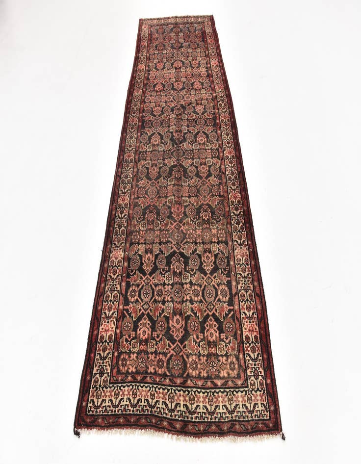 Detail image of 3' 8 x 10' 4  Hand Knotted Hossainabad Persian Wool Runner Rug